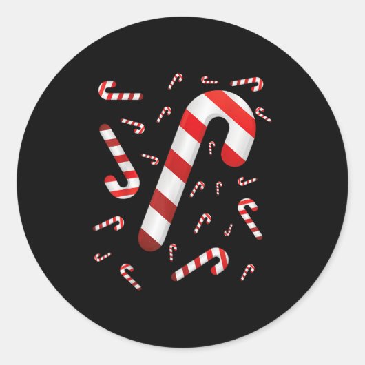 Candy Cane Merry und Helle Red and White Candy Co Runder Aufkleber (Vorderseite)