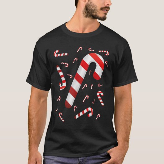 Candy Cane Merry und Helle Red and White Candy Co T-Shirt (Vorderseite)
