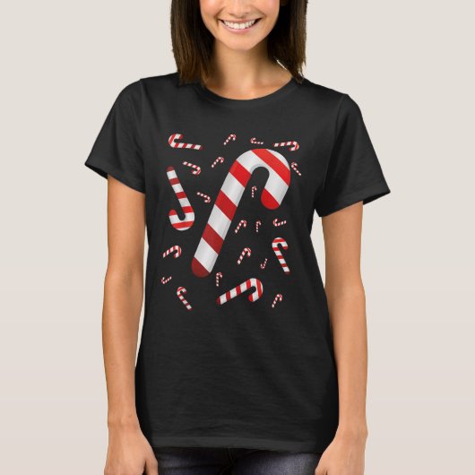 Candy Cane Merry und Helle Red and White Candy Co T-Shirt (Vorderseite)