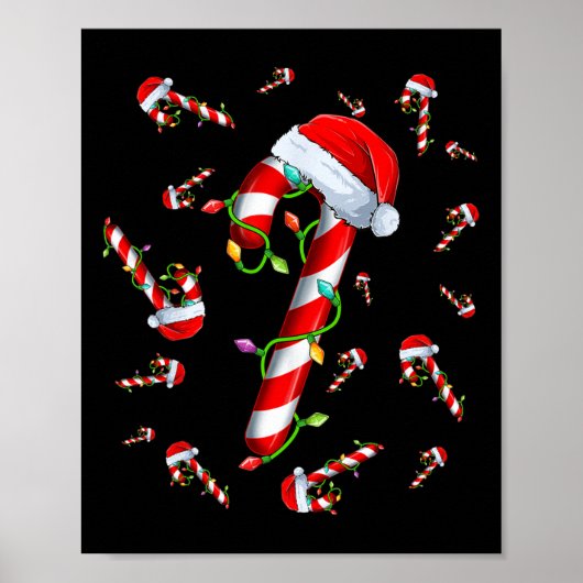 Candy Cane Merry und Helle Red und White Candy Ch Poster (Vorne)