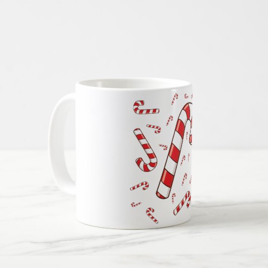 Candy Cane Merry und Helle Rot und Weiß Candy Kaffeetasse (Vorderseite Links)
