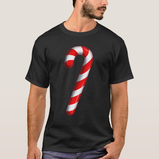 Candy Cane Merry und Helle Rot und Weiß Candy T-Shirt (Vorderseite)