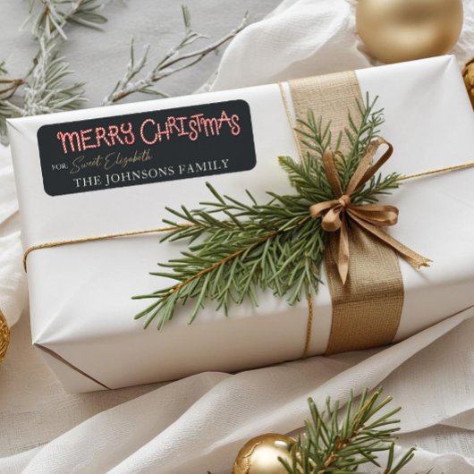 Candy Cane Merry Weihnachtsgeschenk-Label