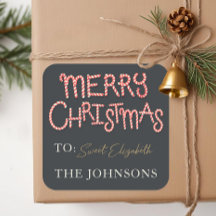 Candy Cane Merry Weihnachtsgeschenk Sticker Tag