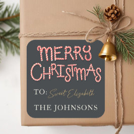 Candy Cane Merry Weihnachtsgeschenk Sticker Tag