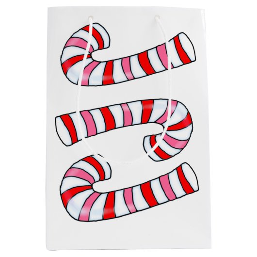 Candy Cane Merry Weihnachtsgeschenktaschen Mittlere Geschenktüte (Vorderseite)