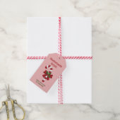 Candy Cane mit Bow auf Rosa - hausgemachte Leckere Geschenkanhänger (Mit Garn)
