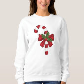Candy Cane mit einer Bohne und Weihnachtsfeier Sweatshirt (Vorderseite)