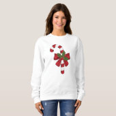 Candy Cane mit einer Bohne und Weihnachtsfeier Sweatshirt (Vorne ganz)