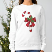Candy Cane mit einer Bohne und Weihnachtsfeier Sweatshirt