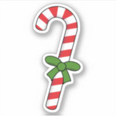 Candy Cane mit Green Ribbon Aufkleber (Vorderseite)