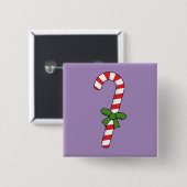 Candy Cane mit Green Ribbon Button (Vorne & Hinten)