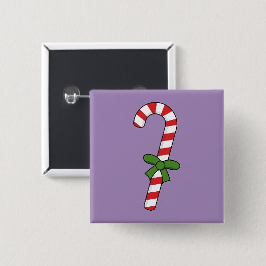 Candy Cane mit Green Ribbon Button (Vorne & Hinten)