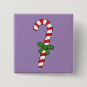 Candy Cane mit Green Ribbon Button (Vorderseite)