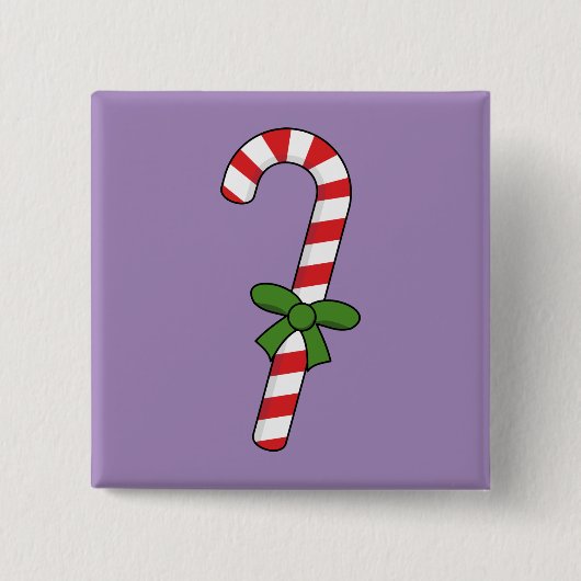 Candy Cane mit Green Ribbon Button (Vorderseite)