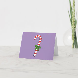 Candy Cane mit Green Ribbon Feiertagskarte