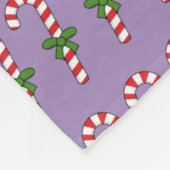 Candy Cane mit Green Ribbon Fleecedecke (Ecke)