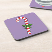 Candy Cane mit Green Ribbon Getränkeuntersetzer (Linke Seite)