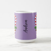 Candy Cane mit Green Ribbon | Name hinzufügen Kaffeetasse (Mittel)