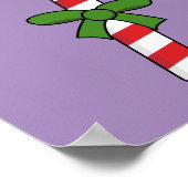 Candy Cane mit Green Ribbon Poster (Ecke)