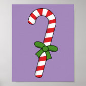 Candy Cane mit Green Ribbon Poster (Vorne)