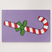 Candy Cane mit Green Ribbon Puzzle (Horizontal)