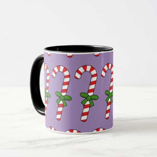 Candy Cane mit Green Ribbon Tasse (Vorderseite Links)