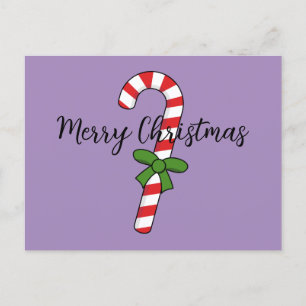 Candy Cane mit Green Ribbon Text hinzufügen Feiertagspostkarte