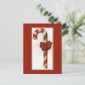 Candy Cane mit Liebe Postkarte (Stehend Vorderseite)