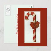 Candy Cane mit Liebe Postkarte (Vorne/Hinten)