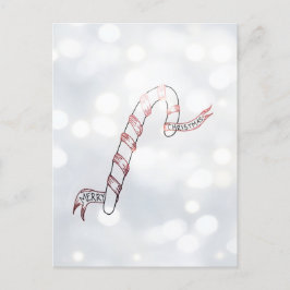 Candy Cane mit Ribbon, Weihnachts-Postkarte Postkarte