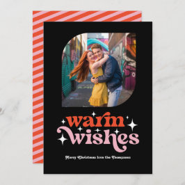 Candy Cane Modernes Retro Weihnachtsfest Foto Feiertagskarte