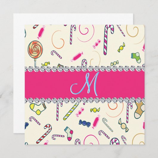 Candy Cane Monogram (Vorne/Hinten)