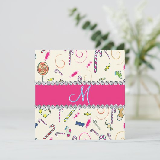 Candy Cane Monogram (Stehend Vorderseite)