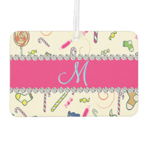 Candy Cane Monogram Autolufterfrischer
