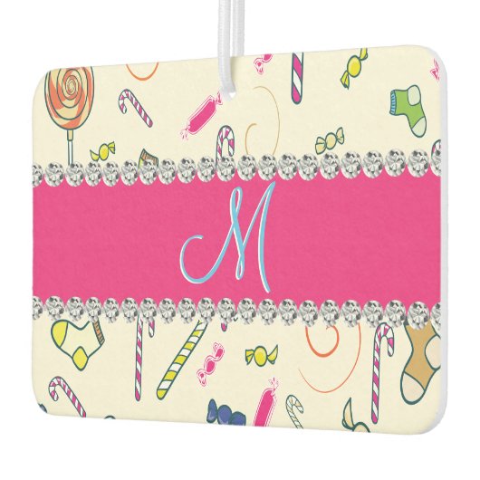 Candy Cane Monogram Autolufterfrischer (Links)
