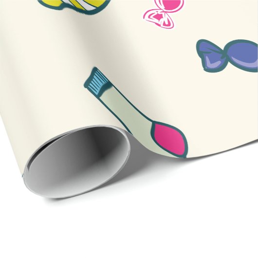 Candy Cane Monogram Geschenkpapier (Rolleneckpunkt)