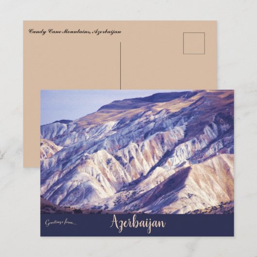 Candy Cane Mountains Azerbaijan Postkarte (Vorne/Hinten)