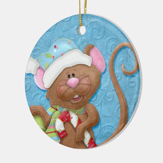 Candy Cane Mouse Holiday Ornament (Links)