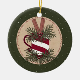 Candy Cane-Mug-Arrangement Keramik Ornament