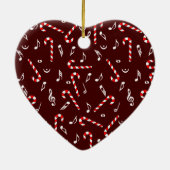 Candy Cane Musiknoten Keramik Ornament (Hinten)