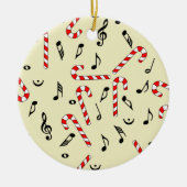 Candy Cane Musiknoten Keramik Ornament (Vorne)