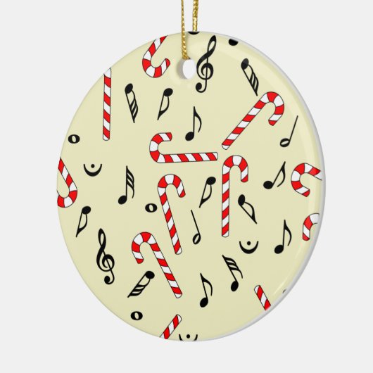 Candy Cane Musiknoten Keramik Ornament (Links)
