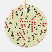 Candy Cane Musiknoten Keramik Ornament (Hinten)