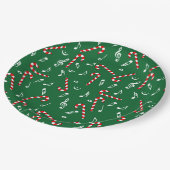 Candy Cane Musiknoten Pappteller (Schrägansicht)