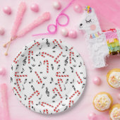 Candy Cane Musiknoten Pappteller (Party)