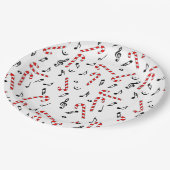 Candy Cane Musiknoten Pappteller (Schrägansicht)