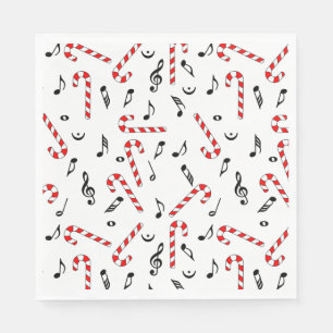 Candy Cane Musiknoten Serviette