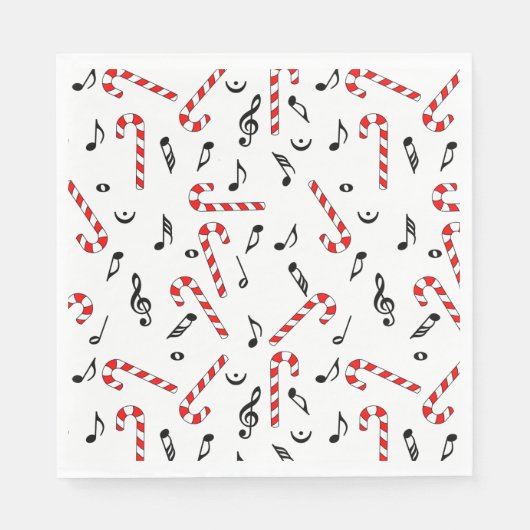 Candy Cane Musiknoten Serviette (Vorderseite)
