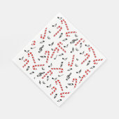 Candy Cane Musiknoten Serviette (Ecke)